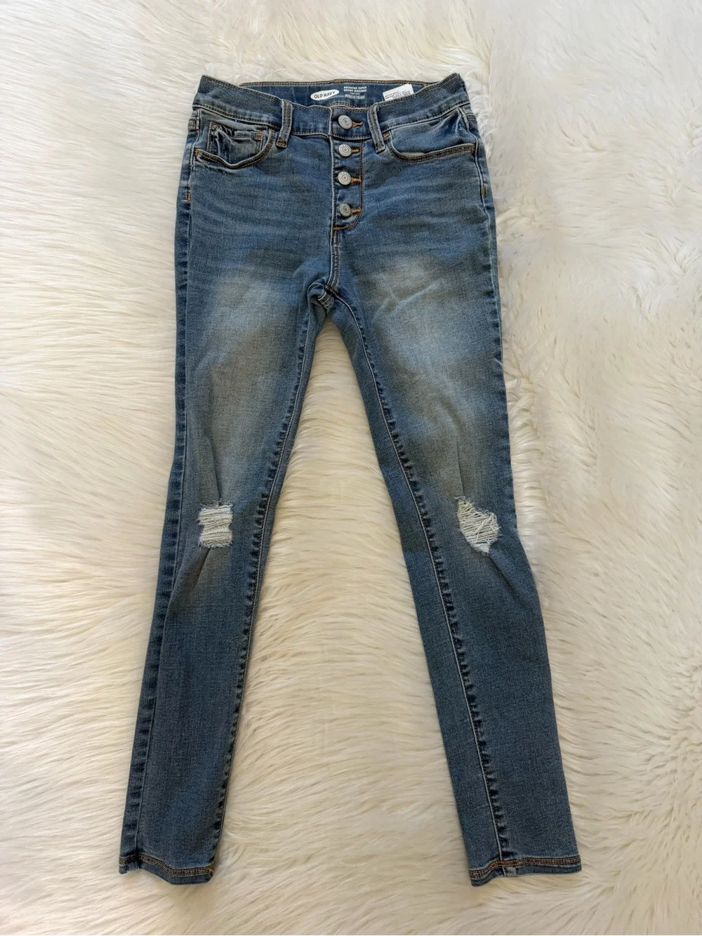 Old Navy High-Rise Rock Star Button-Fly Super Skinny Jeggings Jeans Sz 10